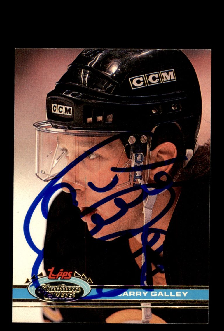 Signed Hockey Card Auto Garry Galley 1991-92 Stadium Club #175 Boston Bruins