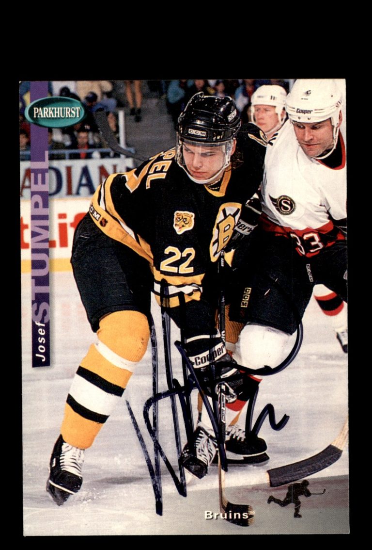 Signed Hockey Card Auto Jozef Stumpel 1994-95 Parkhurst #19 Boston Bruins