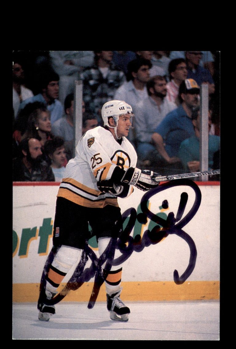 Signed Hockey Card Auto Andy Brickley 1990-91 Sports Action Boston Bruins