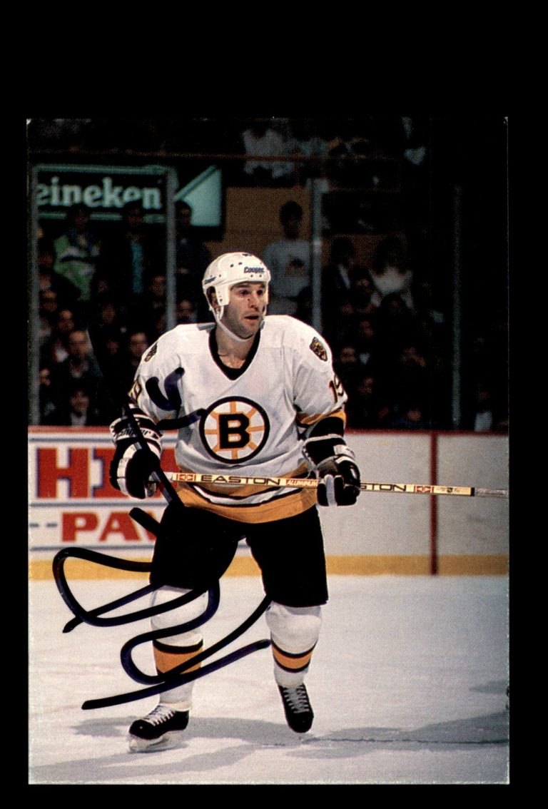 Signed Hockey Card Auto Dave Poulin 1990-91 Sports Action Boston Bruins