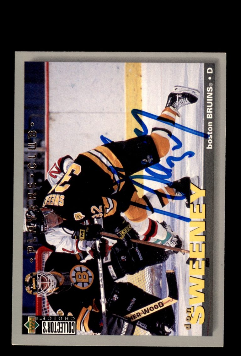 Signed Hockey Card Auto Don Sweeney 1995-96 Collector's Choice #91 Boston Bruins