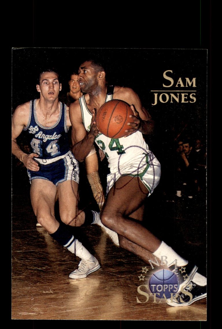 Signed Basketball Card Auto Sam Jones 1996-97 Topps Stars #23 *Personalized*