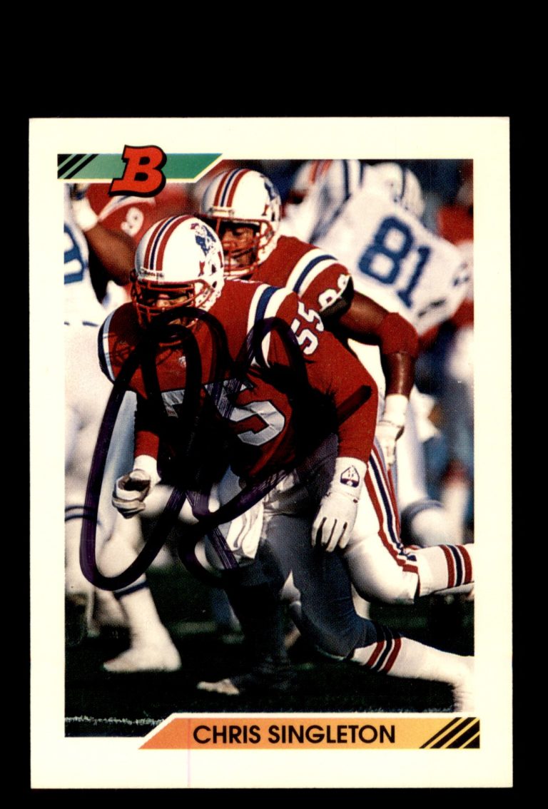 Signed Football Card Auto Chris Singleton 1992 Bowman #534 New England Patriots