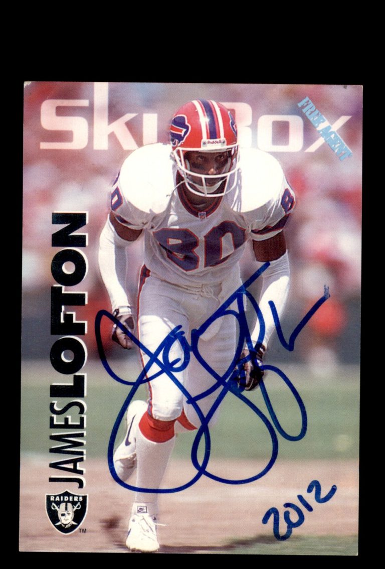 Signed Football Card Auto James Lofton 1993 SkyBox Impact #160 Raiders Bills