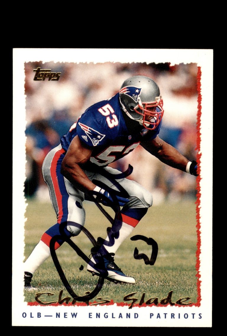Signed Football Card Auto Chris Slade 1995 Topps #139 New England Patriots
