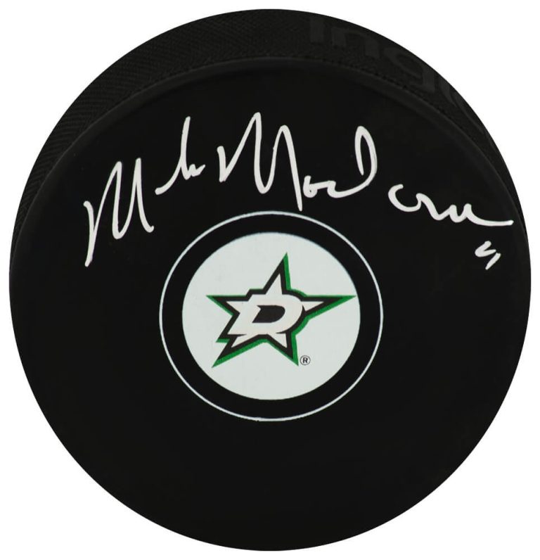 Mike Modano Signed Dallas Stars Logo Hockey Puck - (SCHWARTZ SPORTS COA)