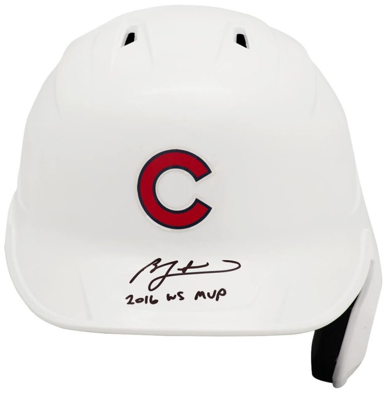 Ben Zobrist Signed Cubs White Rawlings Full Size Batting Helmet w/WS MVP -SS COA