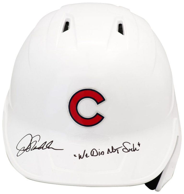Joe Maddon Signed Cubs White Rawlings F/S Batting Helmet w/We Did Not... -SS COA
