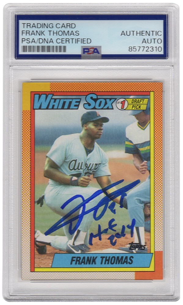 Frank Thomas Signed White Sox 1990 Topps Rookie Card #414 w/HOF 2014 - (PSA/DNA)