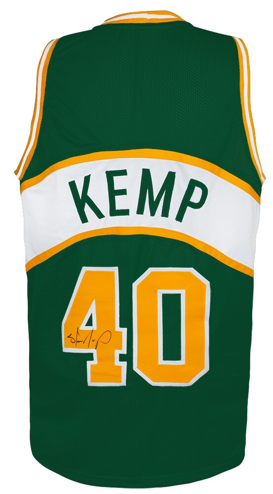 Shawn Kemp Signed Green Custom Basketball Jersey w/Reign Man - (SCHWARTZ COA)
