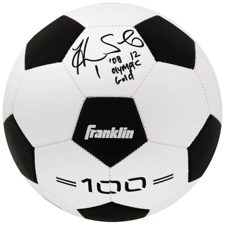 Hope Solo Signed Black & White Franklin Soccer Ball w/Olympic Gold - (SS COA)
