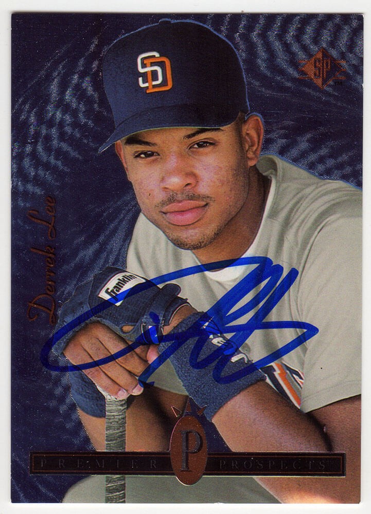 Derrek Lee Signed Padres 1994 SP Foil Rookie Baseball Card #10 - (SCHWARTZ COA)