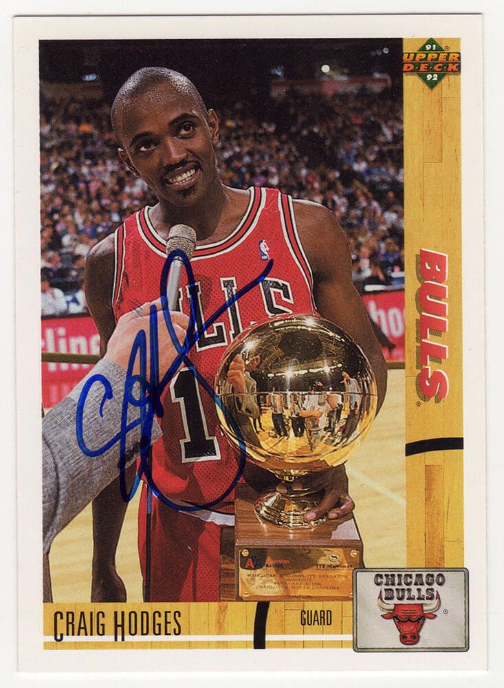 Craig Hodges Signed Bulls 1991 Upper Deck Basketball Trading Card #148 -(SS COA)