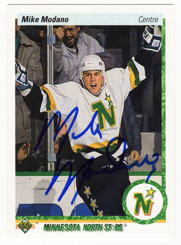 Mike Modano Signed North Stars 1990-91 Upper Deck Rookie Card #46 - (SS COA)