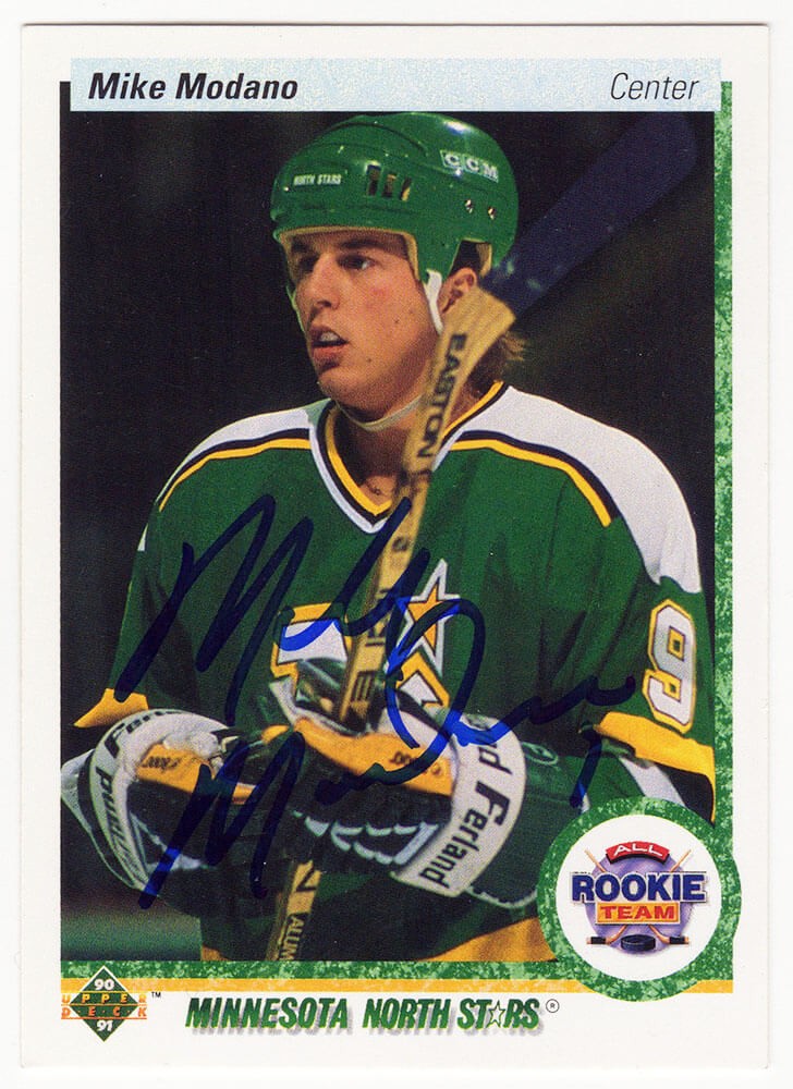 Mike Modano Signed North Stars 1990-91 Upper Deck Rookie Card #346 - (SS COA)