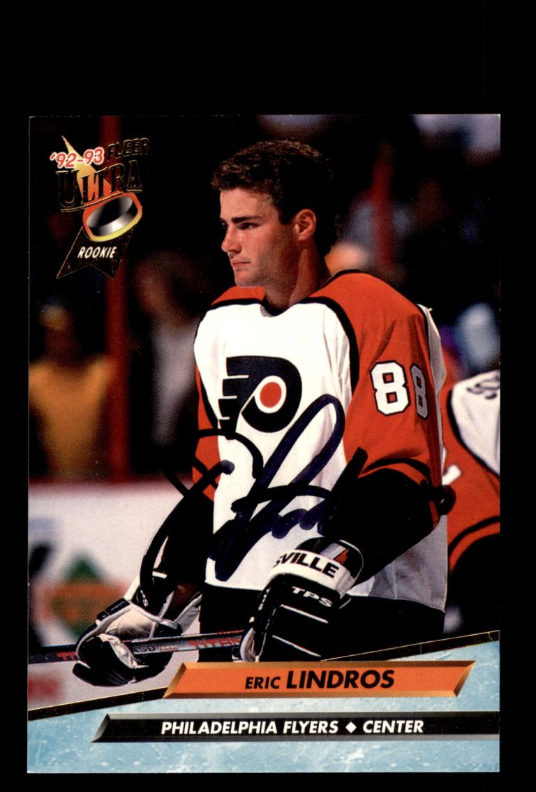 Signed Hockey Card Auto Eric Lindros 1992-93 Ultra #157 Philadelphia Flyers