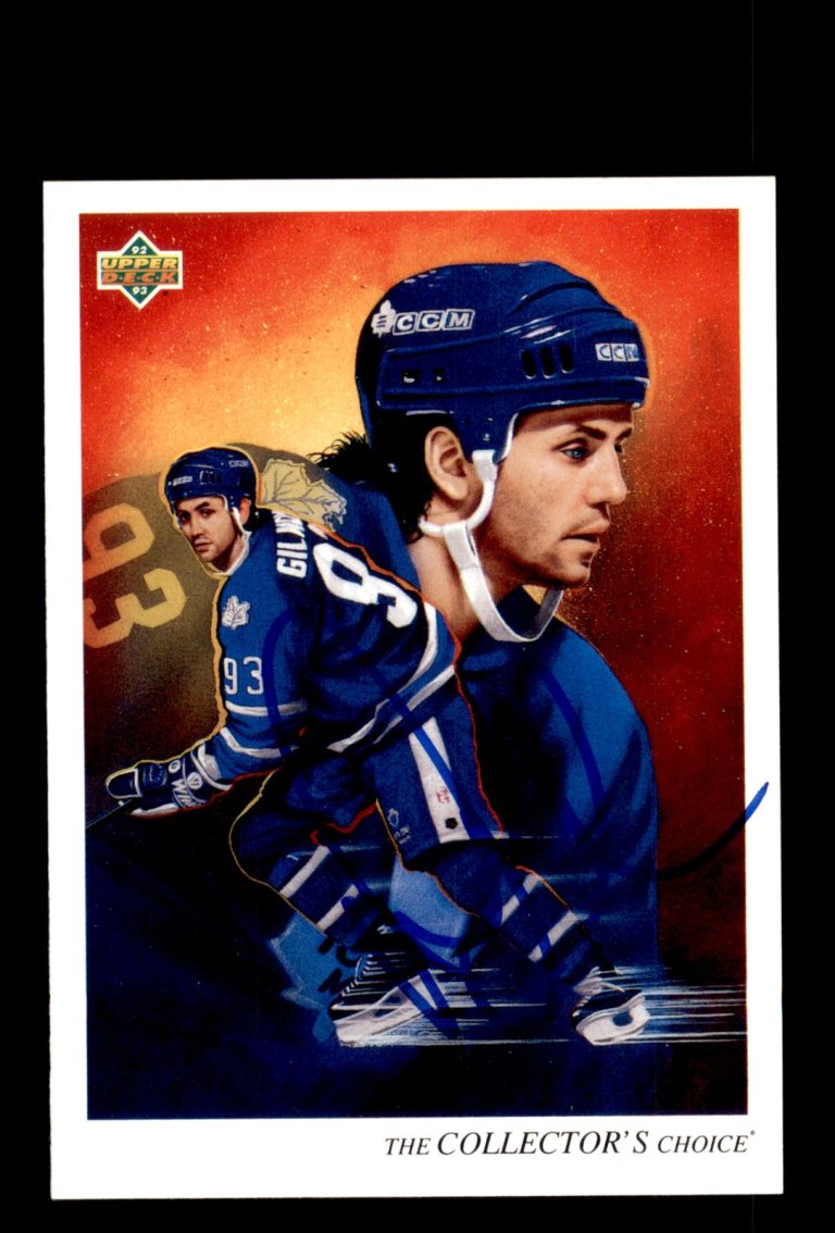 Signed Hockey Card Auto Doug Gilmour 1992-93 Upper Deck #21 Toronto Maple Leafs