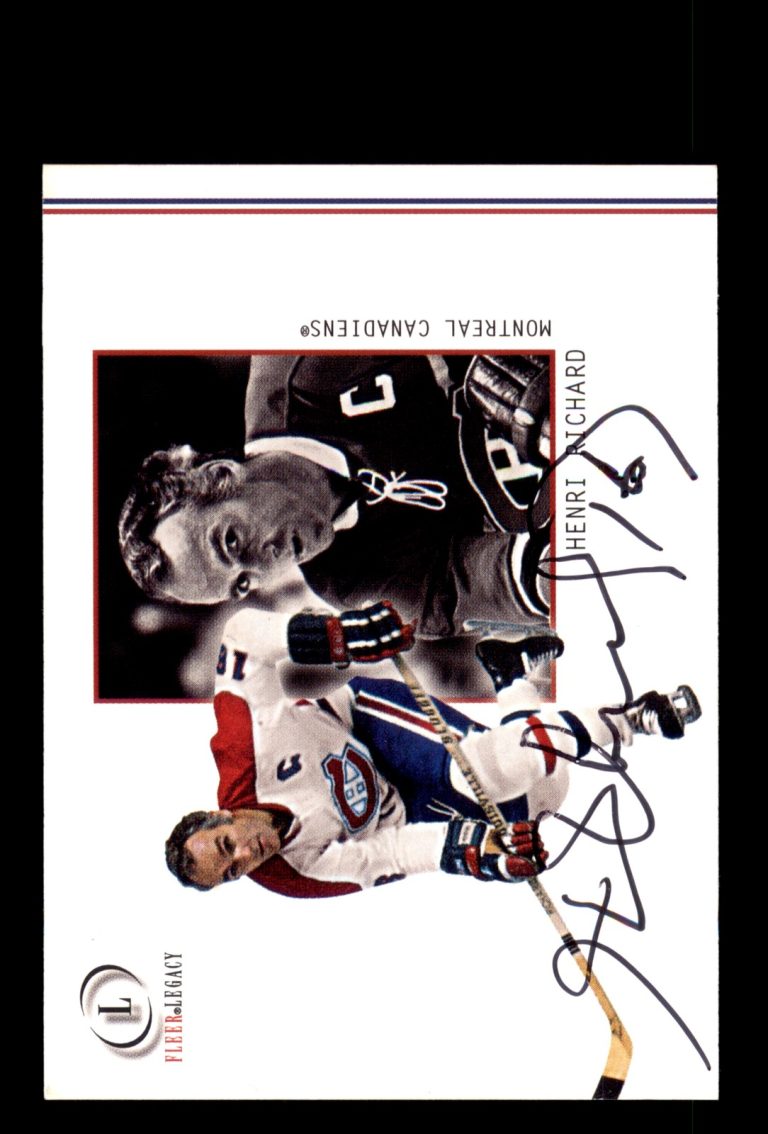 Signed Hockey Card Auto Henri Richard 2001-02 Fleer Legacy #15 Canadiens