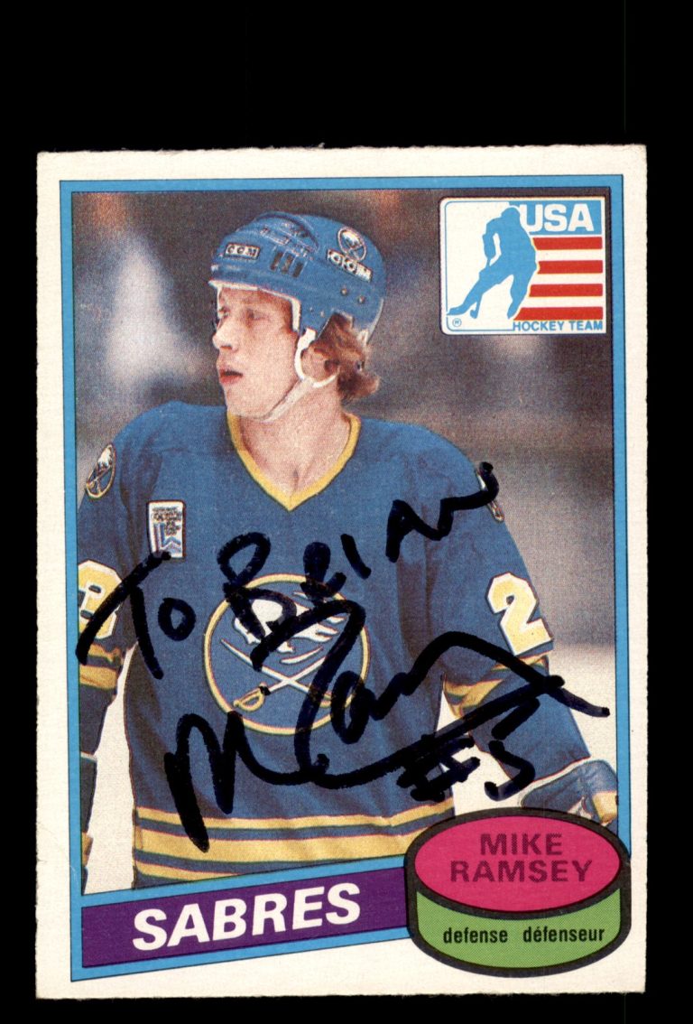 Signed Hockey Card Auto Mike Ramsey 1980-81 O-Pee-Chee #127 Buffalo Sabres