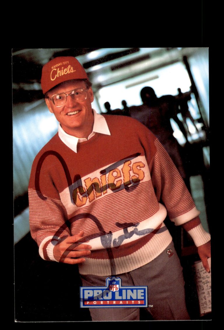 Signed Football Card Marty Schottenheimer 1991 Pro Line Portraits #181 Chiefs