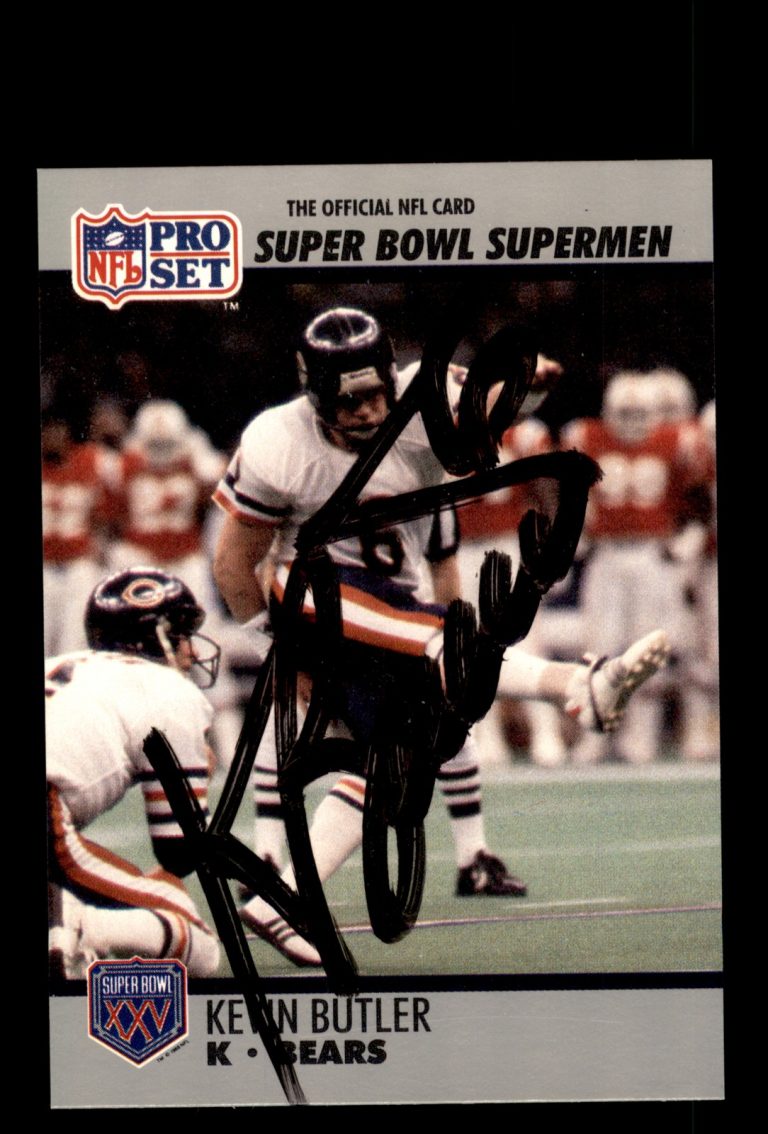 Signed Football Card Auto Kevin Butler 1990-91 Pro Set Super Bowl XXV #120 Bears