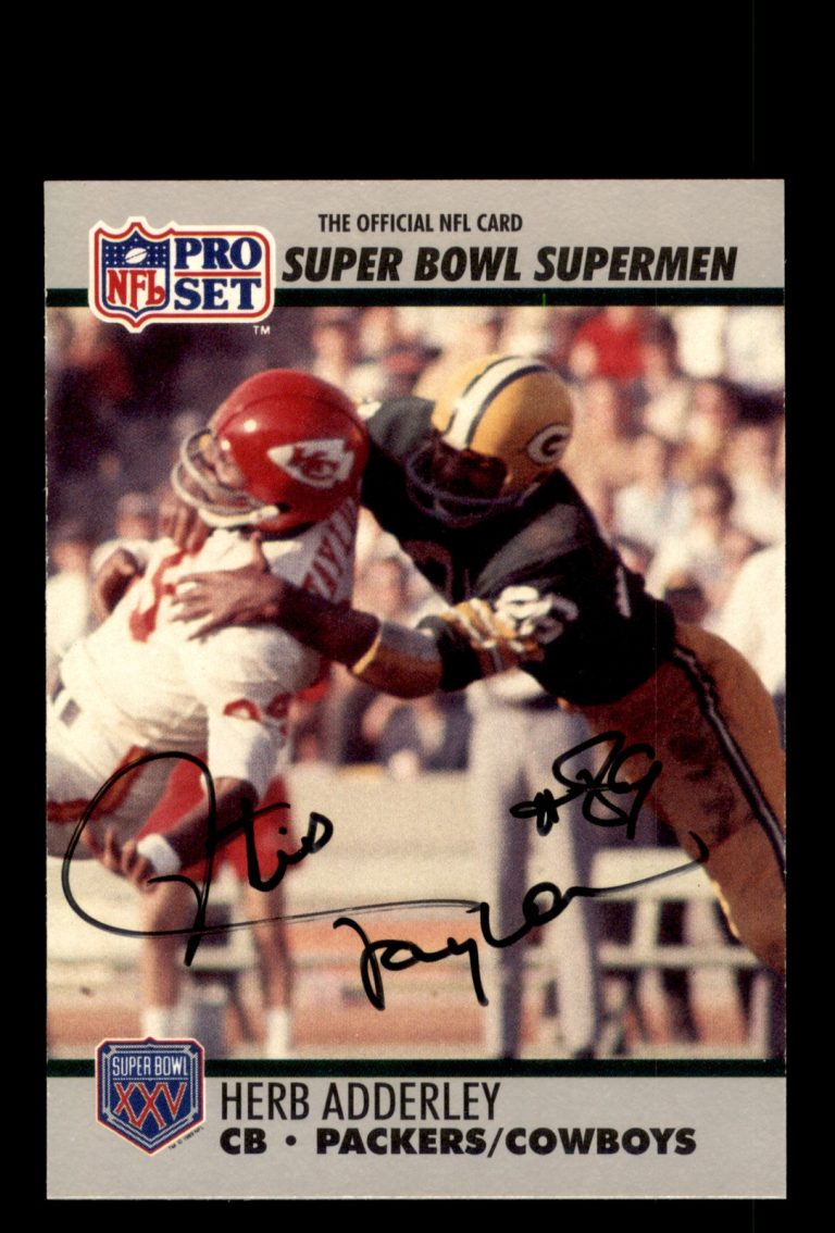 Signed Football Card Auto 1990-91 Pro Set Super Bowl #100 Otis Taylor