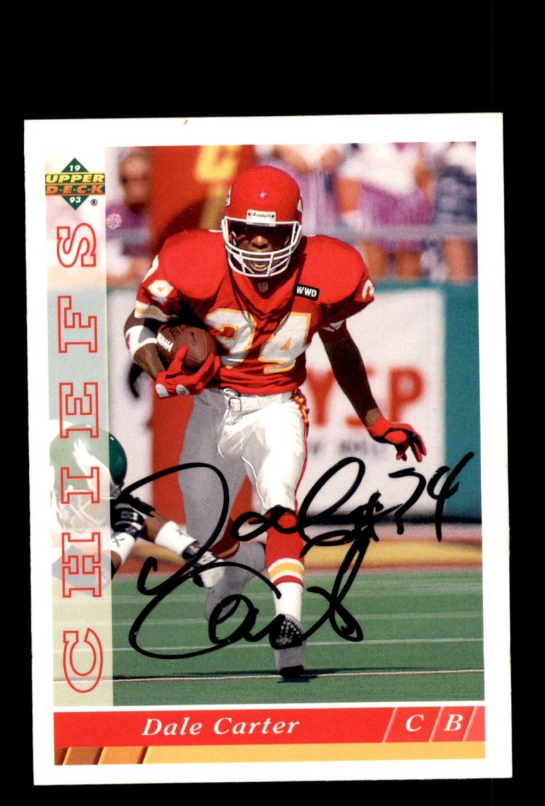 Signed Football Card Auto Dale Carter 1993 Upper Deck #272 Kansas City Chiefs