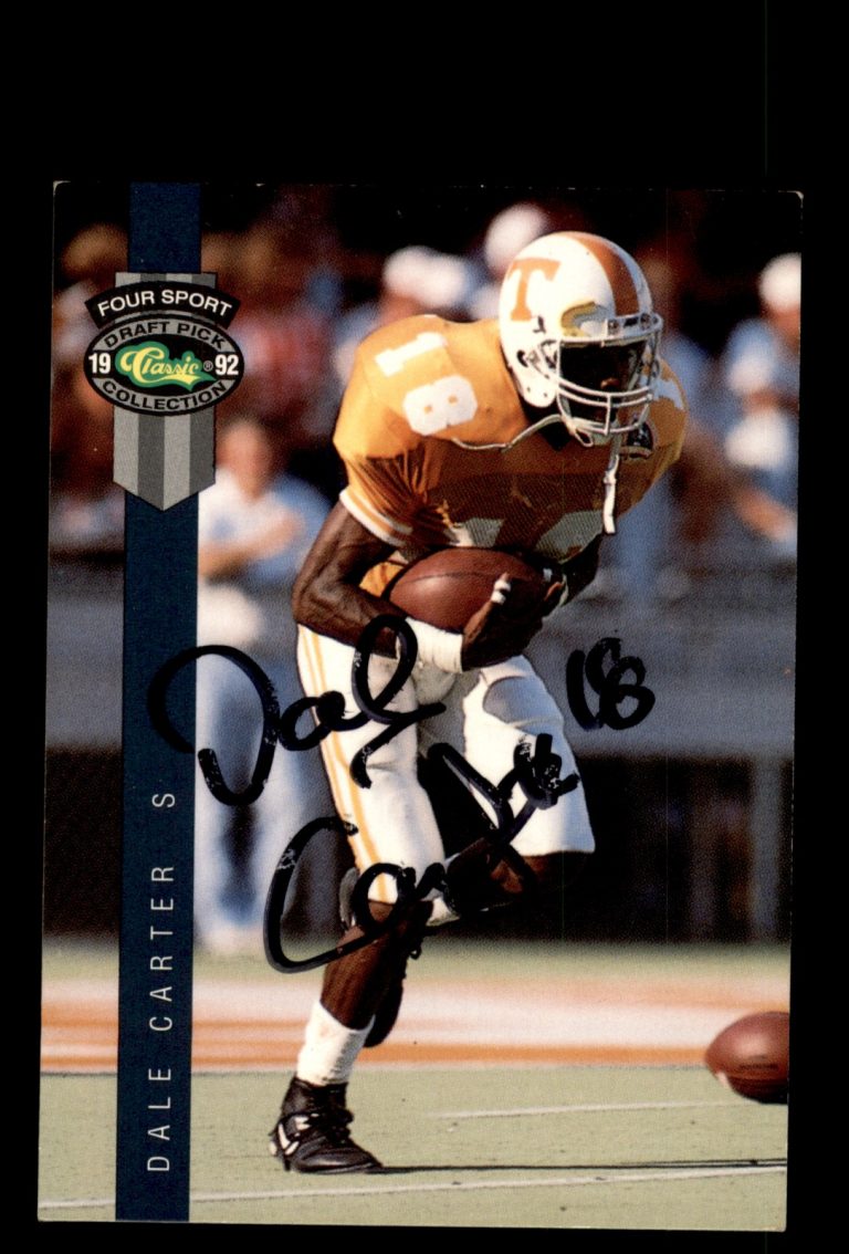 Signed Football Card Auto Dale Carter 1992 Classic Four Sport #109