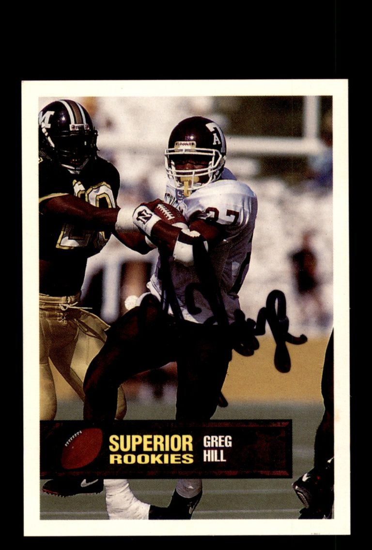 Signed Football Card Auto Greg Hill 1994 Superior Rookies Tri-Star Productions