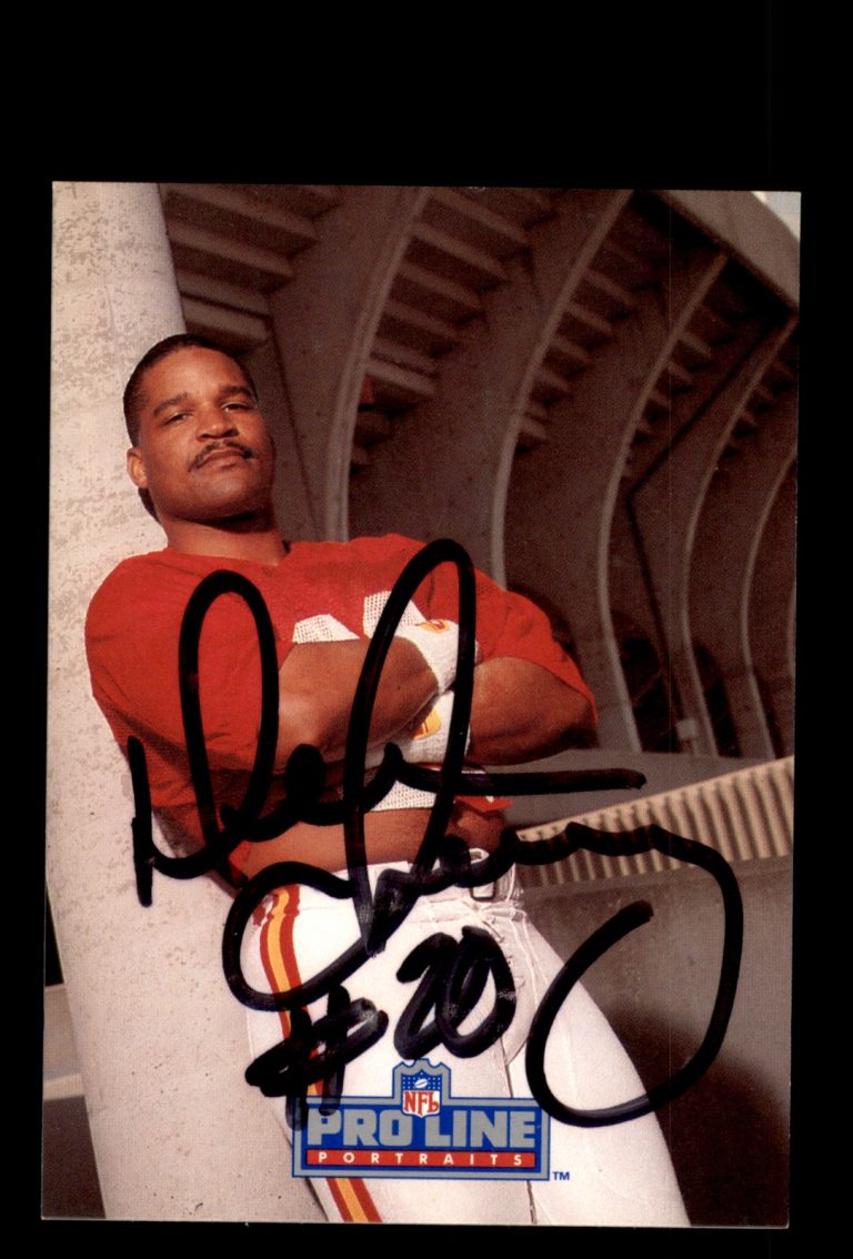 Signed Football Card Auto Deron Cherry 1991 Pro Line Portraits #208 Chiefs