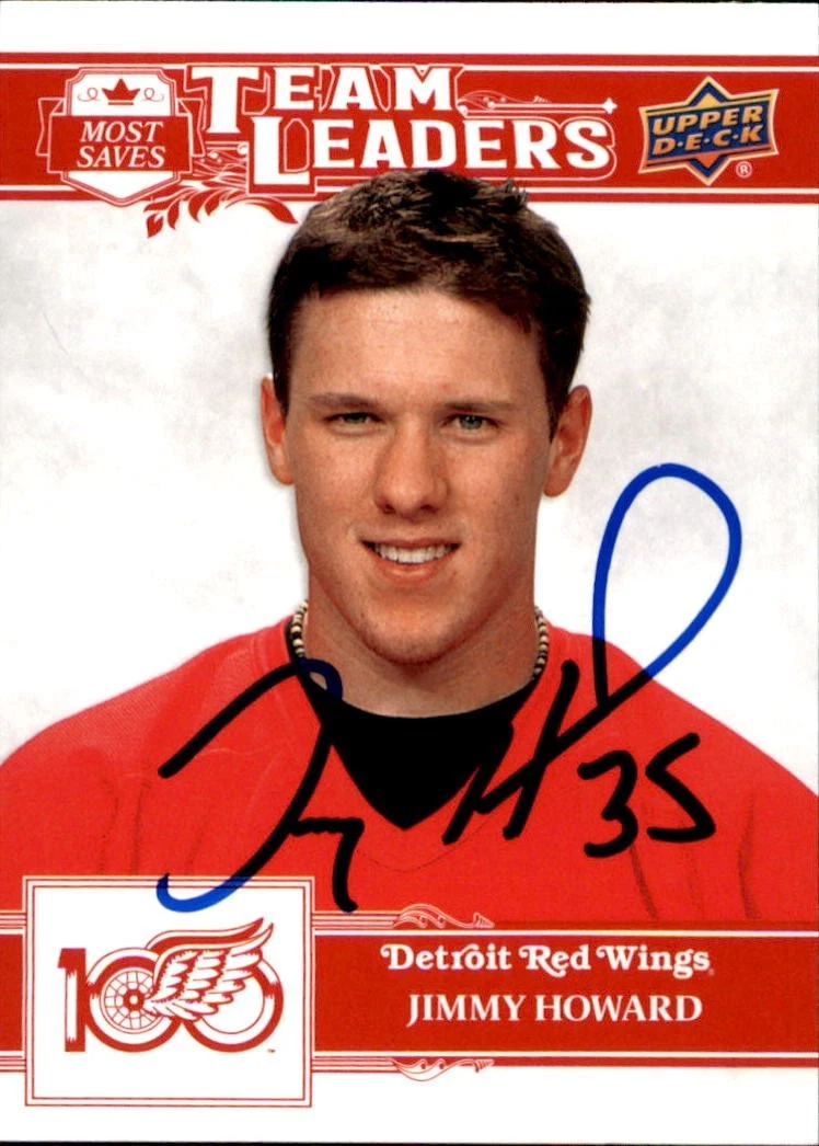 Jimmy Howard Signed 2025/26 Upper Deck Detroit Red Wings Centennial Card #186