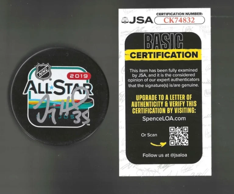Jimmy Howard Signed Detroit Red Wings 2019 All-Star Game Puck JSA COA