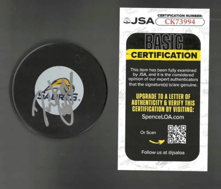 Daniel Briere Signed Buffalo Sabres Slug Logo Puck JSA COA