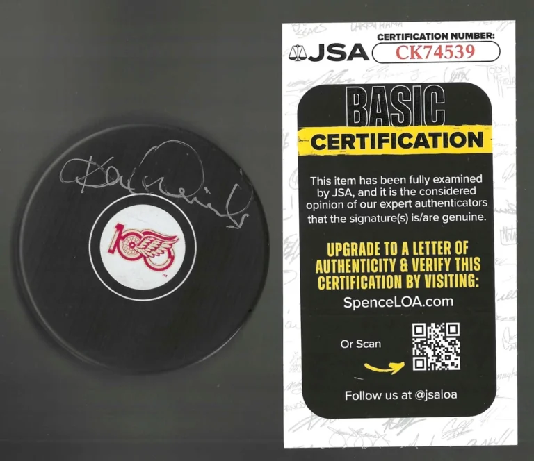 Ken Daniels Signed Detroit Red Wings Centennial 100th Puck JSA COA