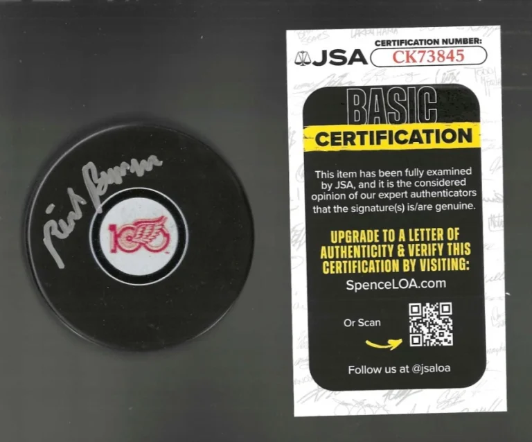 Rick Bowness Signed Detroit Red Wings Centennial 100th Puck JSA COA