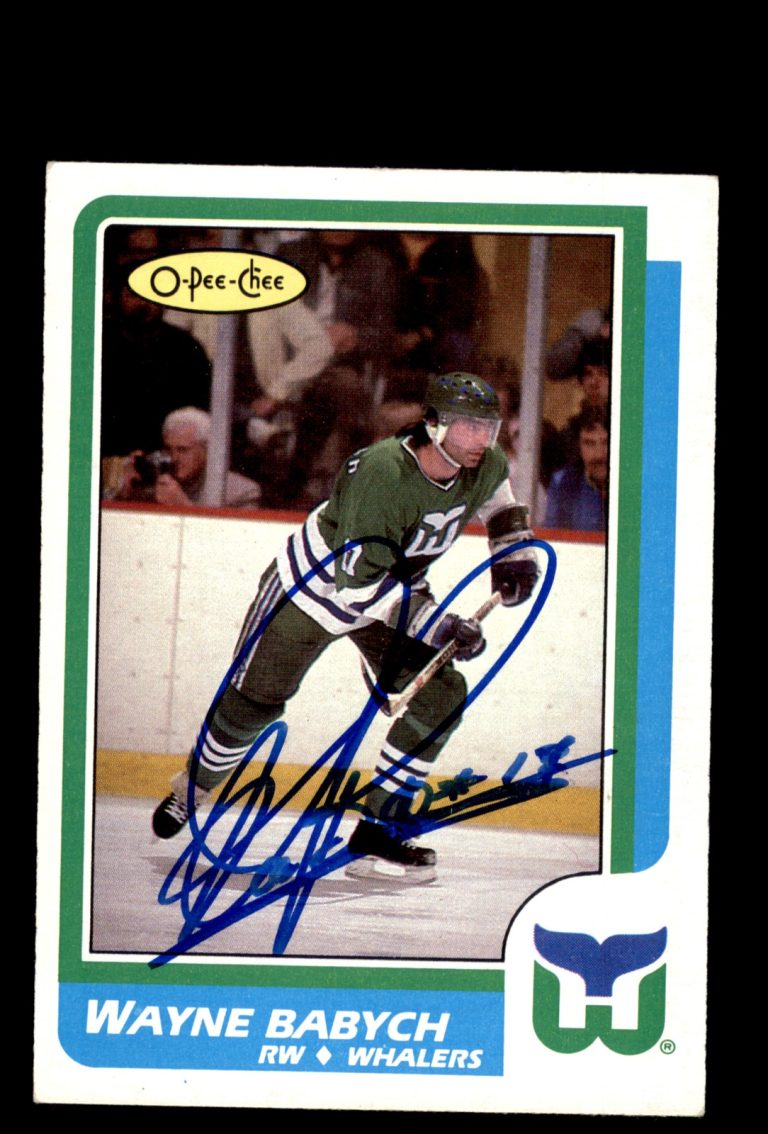 Signed Hockey Card Auto Wayne Babych 1986-87 O-Pee-Chee #213 Hartford Whalers