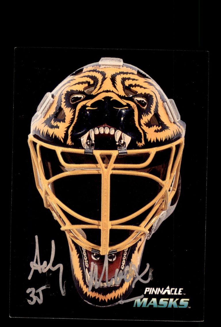 Signed Hockey Card Auto Andy Moog 1992-93 Pinnacle #263 Boston Bruins