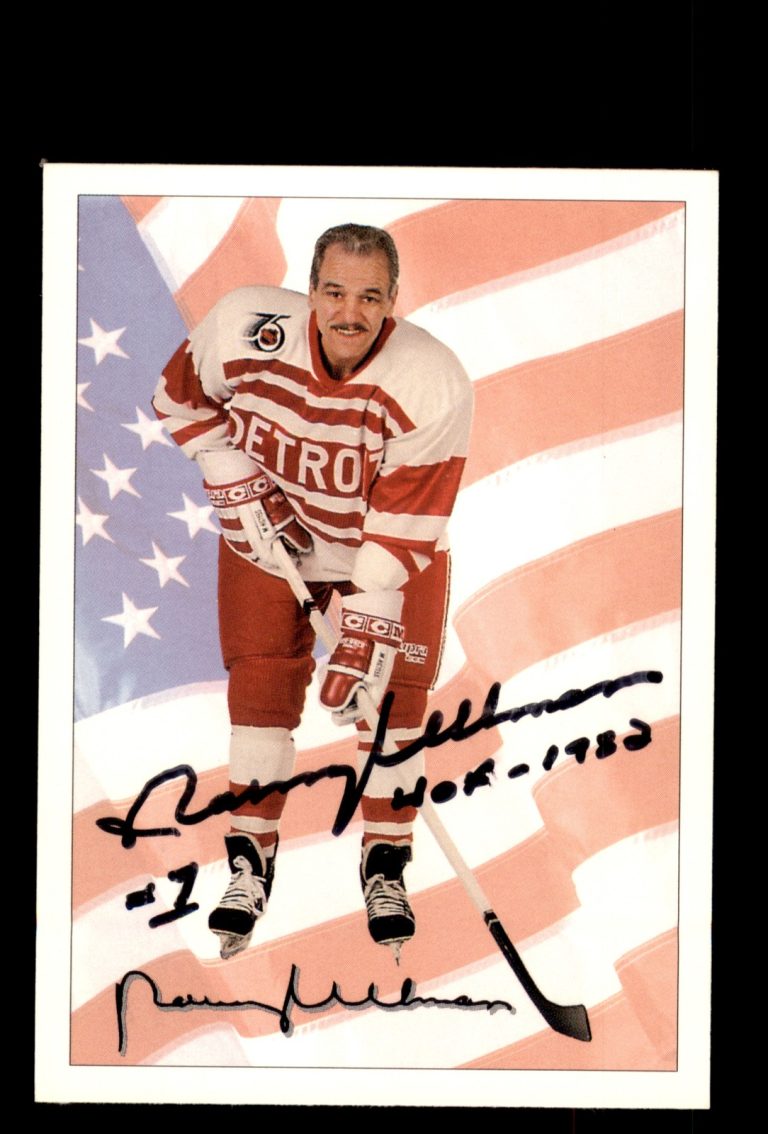 Signed Hockey Card Auto Norm Ullman 1991-92 Ultimate #78 Detroit Red Wings