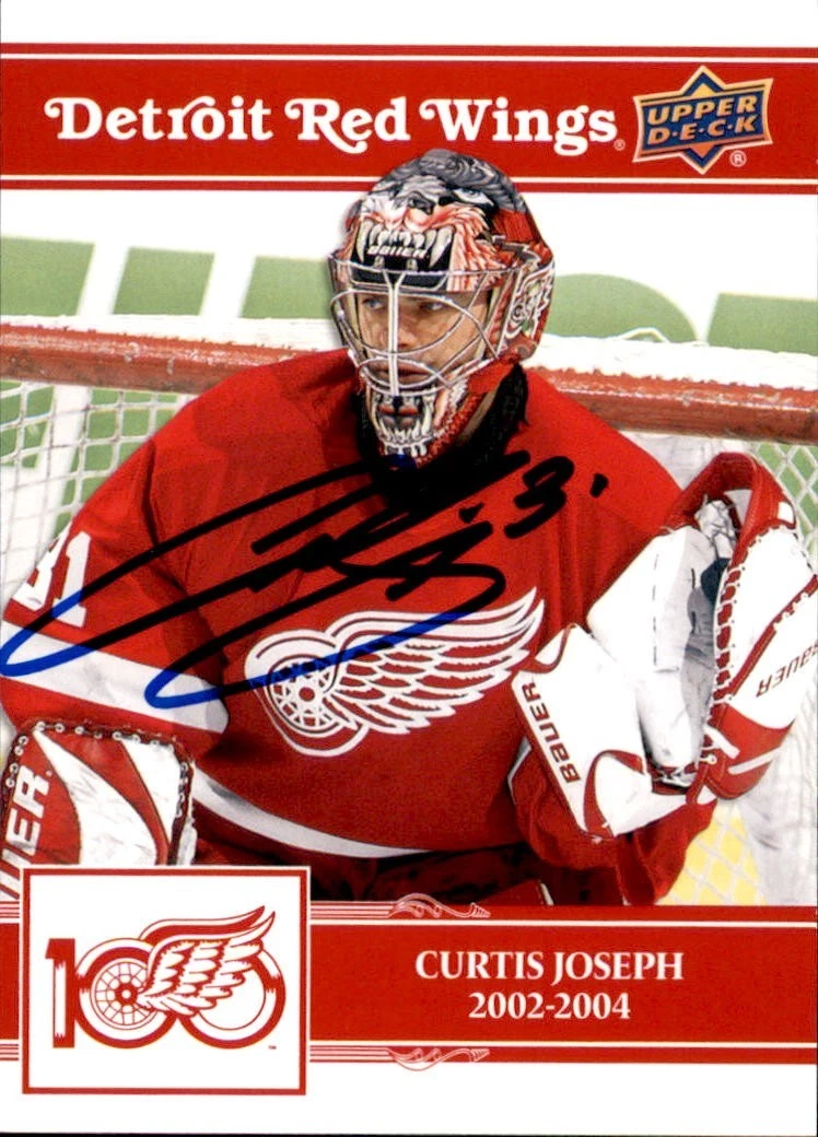 Curtis Joseph Signed 2025/26 Upper Deck Detroit Red Wings Centennial Card #50