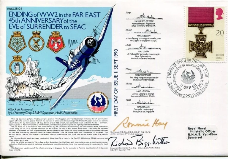 Ronald Hay RAF Ace Richard Bigg-Wither Battle Of Britain WWII Signed Autograph