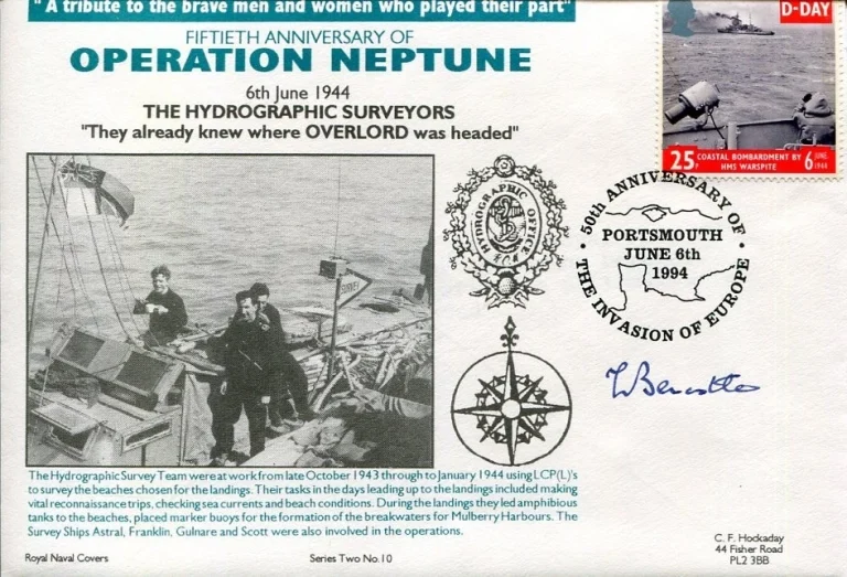 W. Bencastle Hydrographic Surveyor Operation Neptune WWII War Signed Autograph