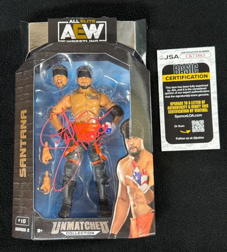 Santana Signed AEW Unrivaled Collection Series 2 Action Figure JSA COA