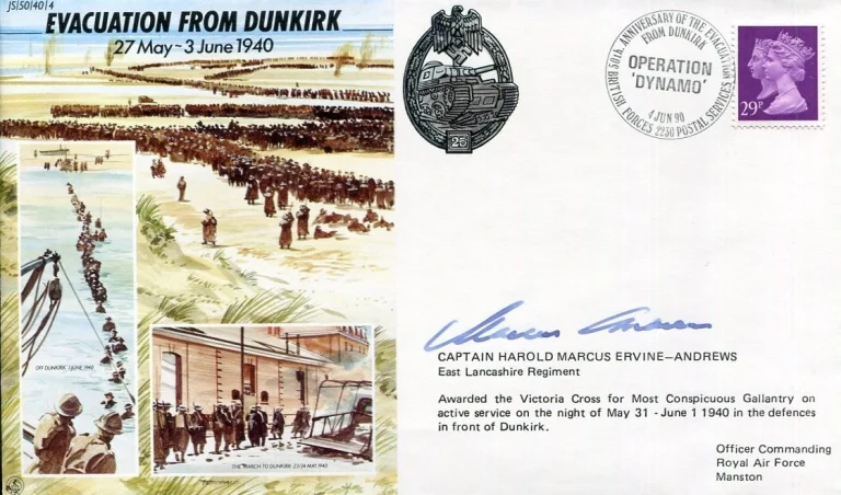 Marcus Ervine-Andrews Victoria Cross VC Dunkirk WWII War Signed Autograph