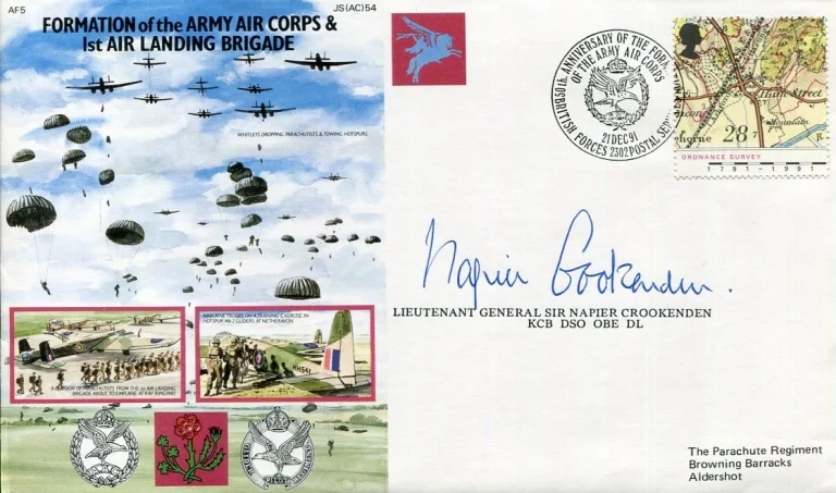 LT General Napier Crookenden 6th Airlanding Brigade WWII War Signed Autograph