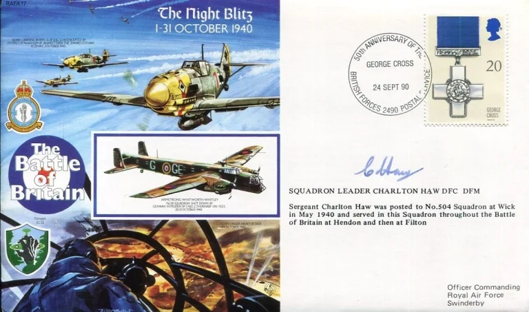 Charlton Haw RAF Pilot Battle of Britain Order Lenin WWII War Signed Autograph