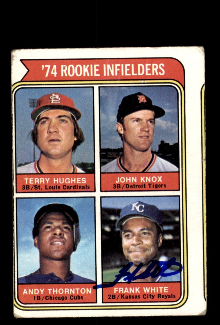 Signed Baseball Card Auto 1974 Topps #604 Frank White Kansas City Royals