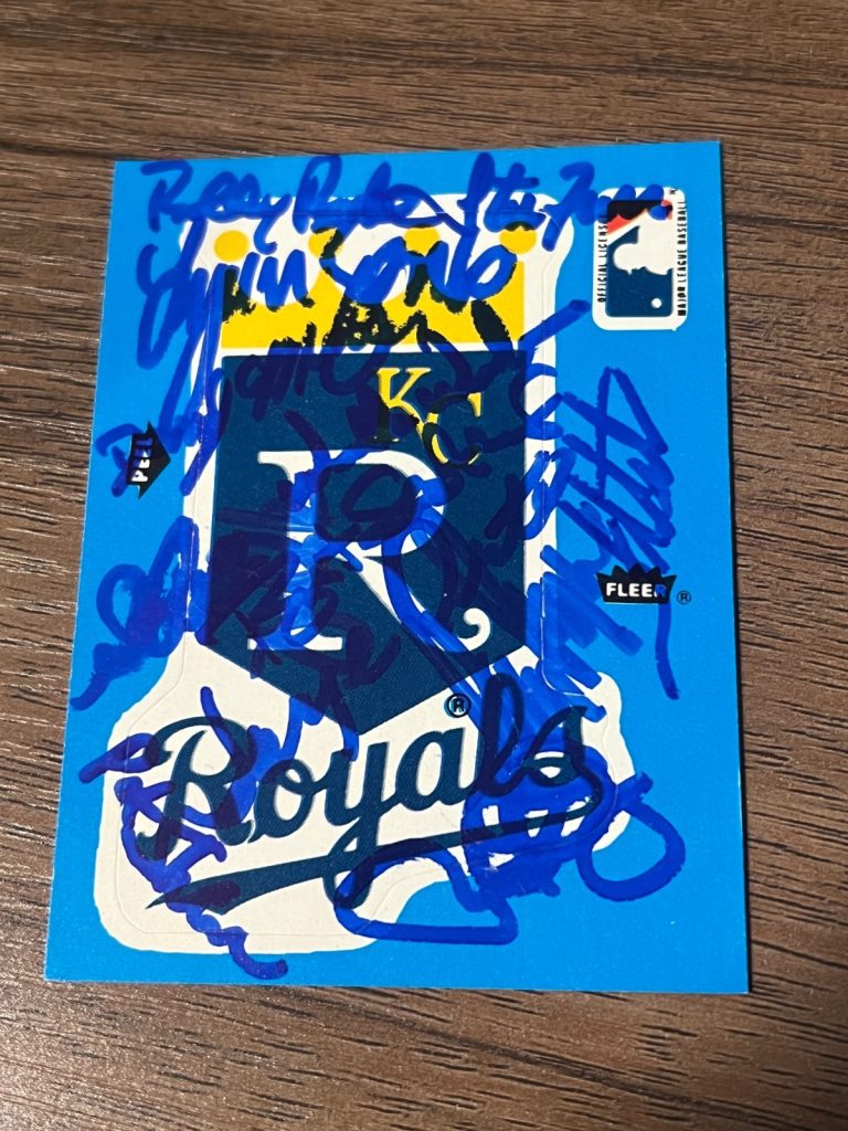 Signed Baseball Card World Series Kansas City Royals Team 1985 Fleer 13 Autos