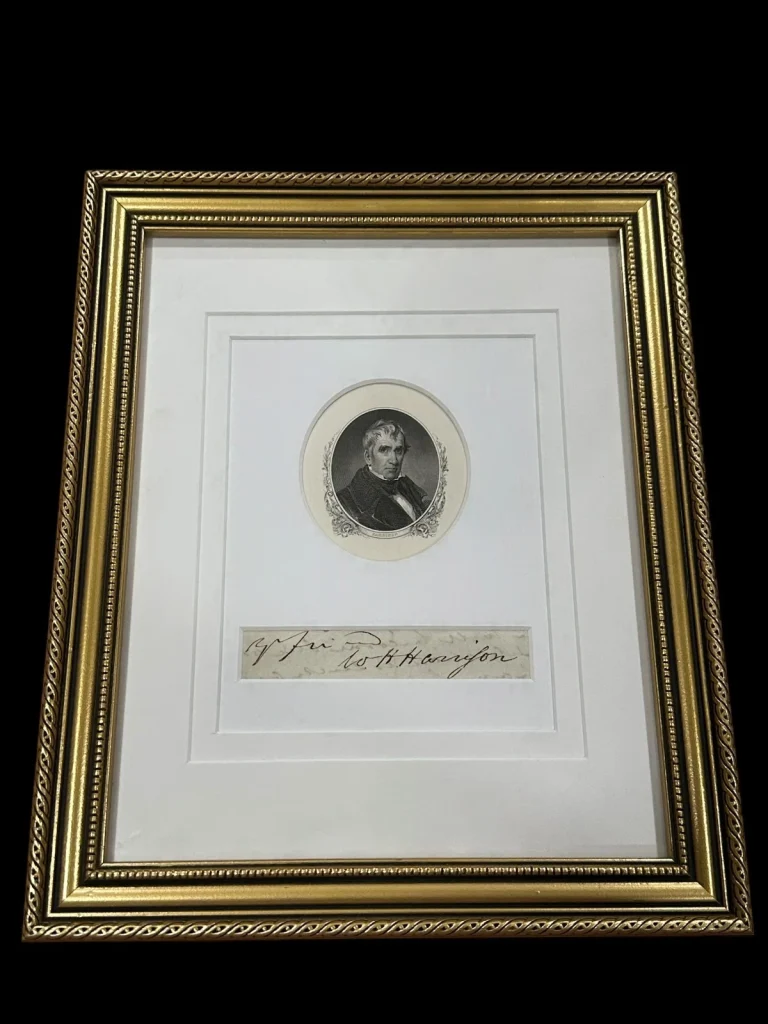 William Henry Harrison 9th US President Signed Autograph Photo Framed Display
