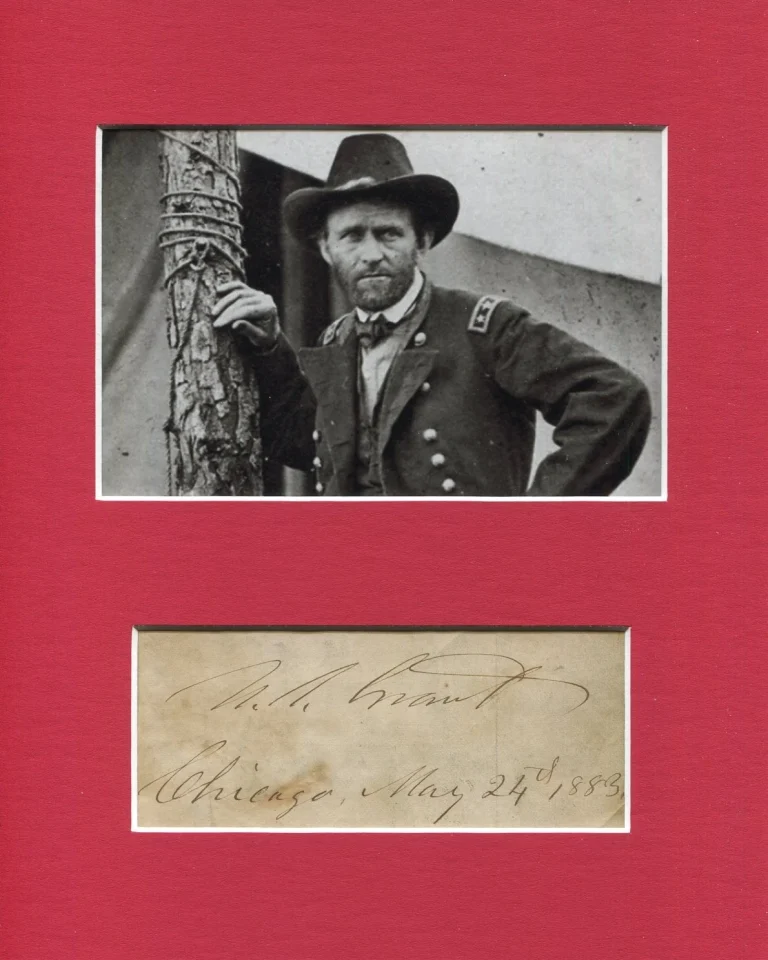 US Ulysses S. Grant President Civil War General Signed Autograph Photo Display