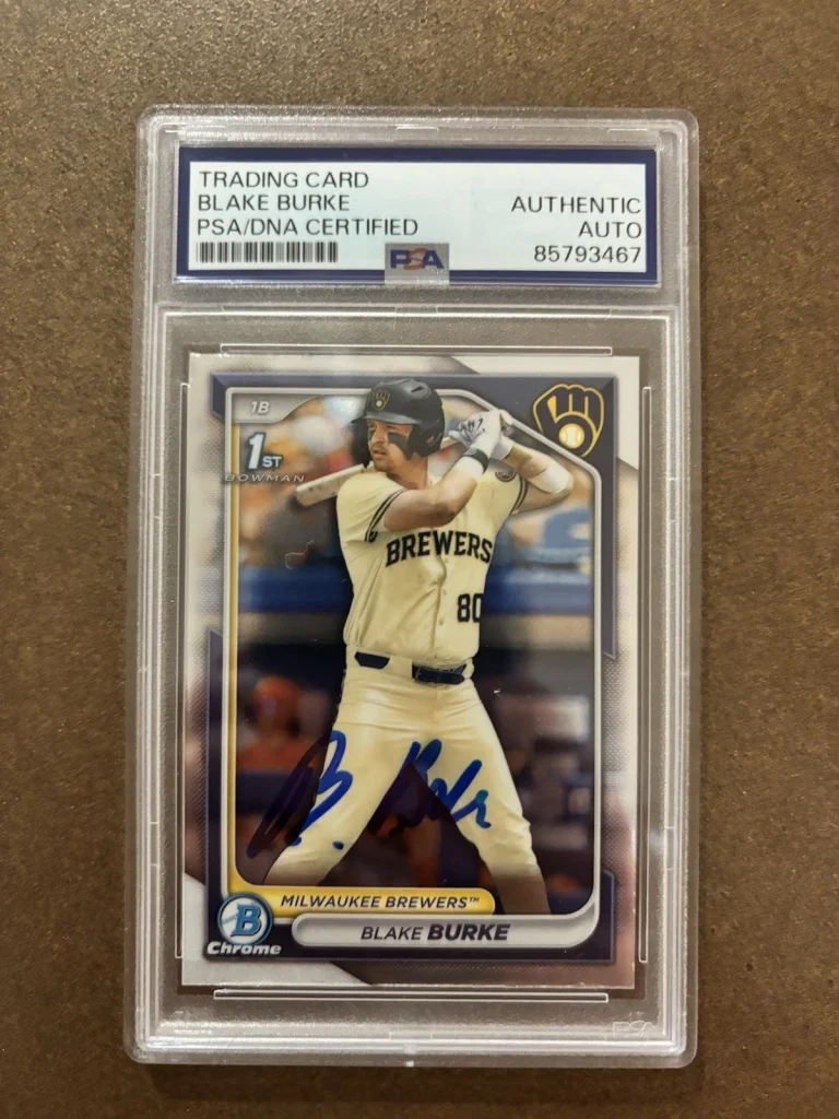 2024 Bowman Draft Blake Burke 1st Bowman Auto PSA Authentic Milwaukee Brewers